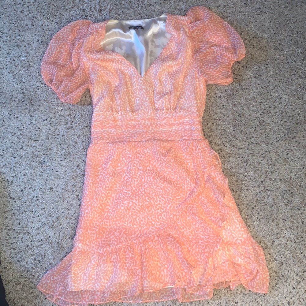 Express coral cheetah dress
